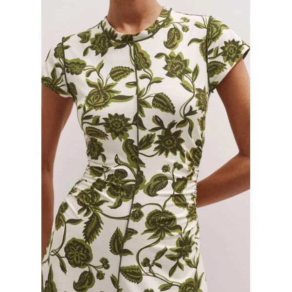 Me and Em Midnight Hibiscus Print Crew Neck Midi Dress
Textured Stretch Jersey Dress, view 3