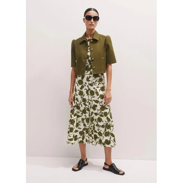 Me and Em Midnight Hibiscus Print Crew Neck Midi Dress
Textured Stretch Jersey Dress, view 4