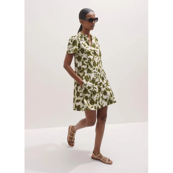 Me and Em Midnight Hibiscus Print Swing Dress
Printed Cotton Slub Jersey Dress, view 2