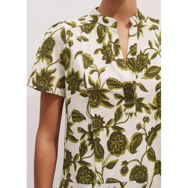 Me and Em Midnight Hibiscus Print Swing Dress
Printed Cotton Slub Jersey Dress, view 3