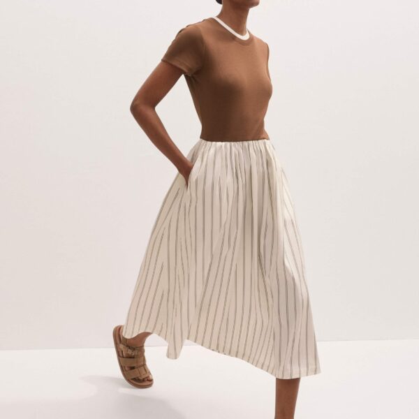 Mixed Media Stripe Midi Dress
Mixed-Media Jersey - Image 6