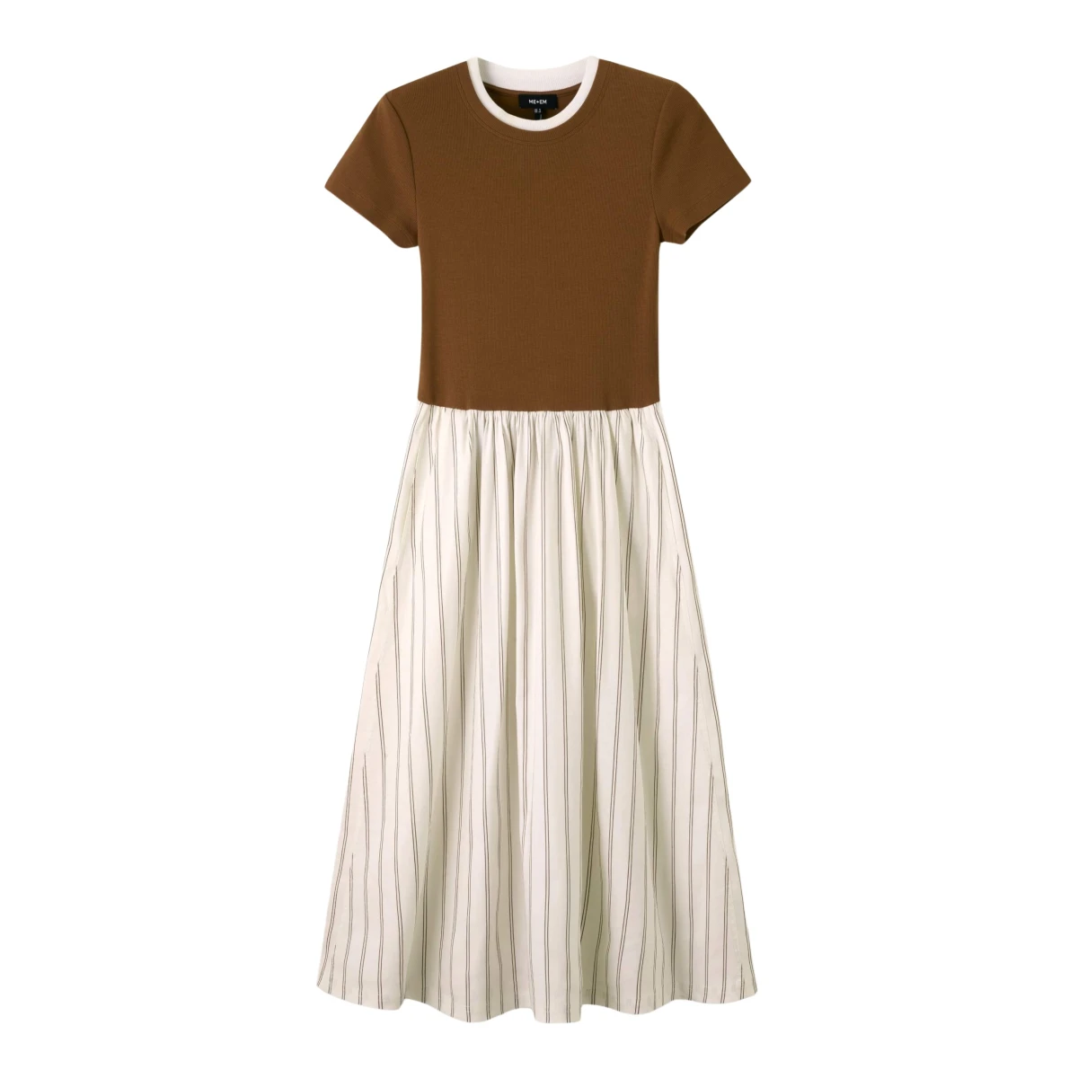 Mixed Media Stripe Midi Dress
Mixed-Media Jersey - Image 1