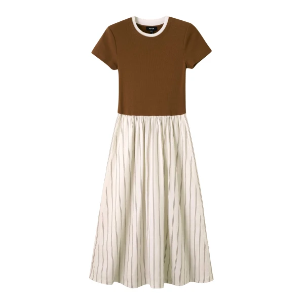 Mixed Media Stripe Midi Dress
Mixed-Media Jersey