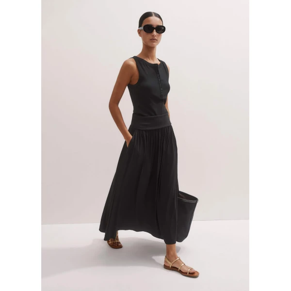 Me and Em Rib Waist Maxi Skirt
Mixed-Media Jersey Skirt, view 3