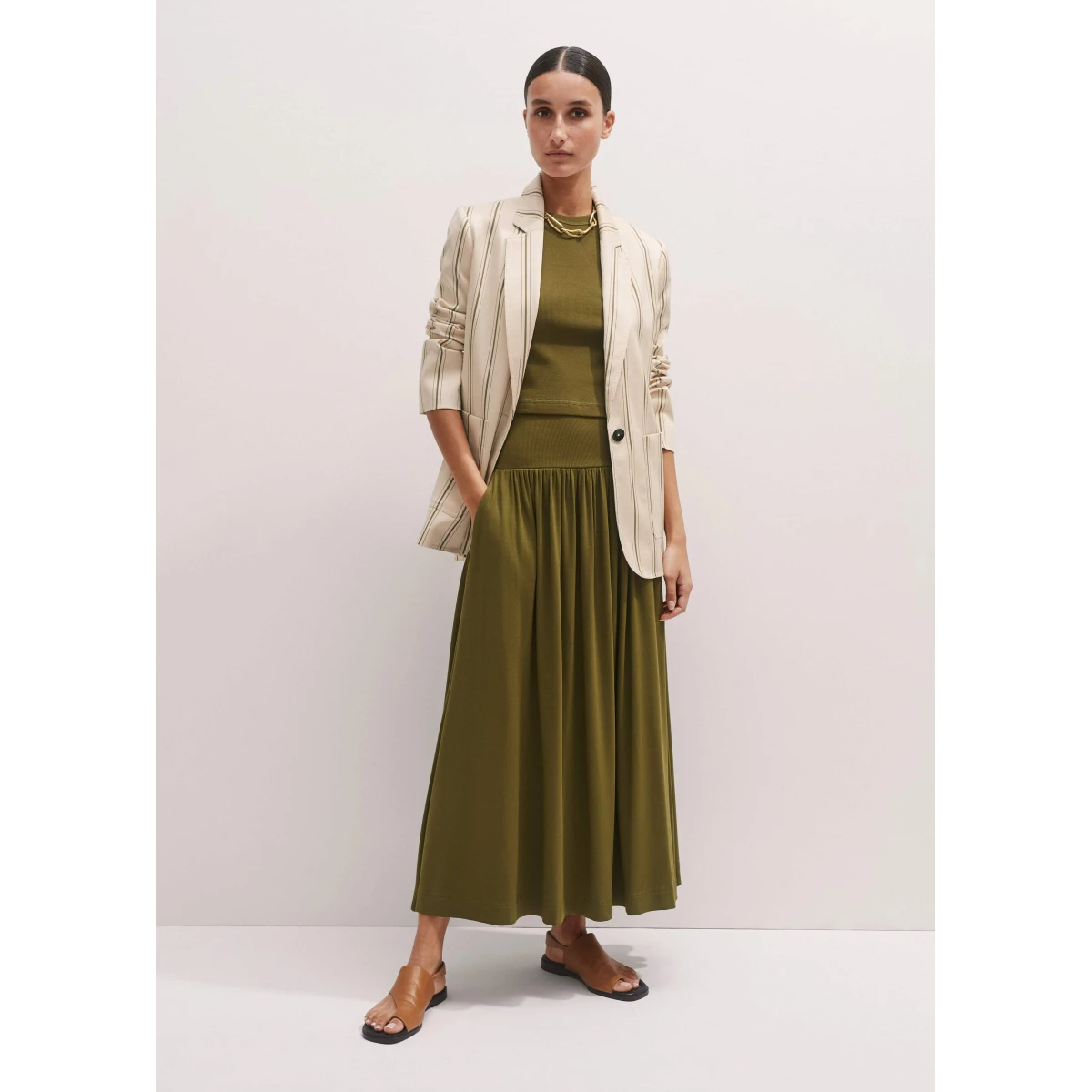 Rib Waist Maxi Skirt
Mixed-Media Jersey - Image 6