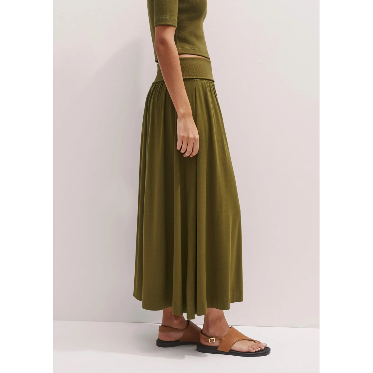 Rib Waist Maxi Skirt
Mixed-Media Jersey - Image 7