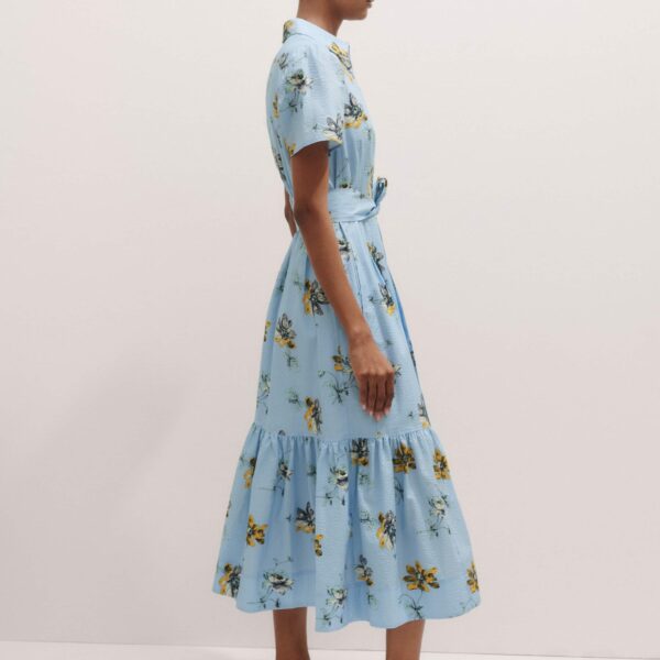 Scattered Anemone Print Seersucker Midi Dress + Belt
Textured Cotton - Image 6