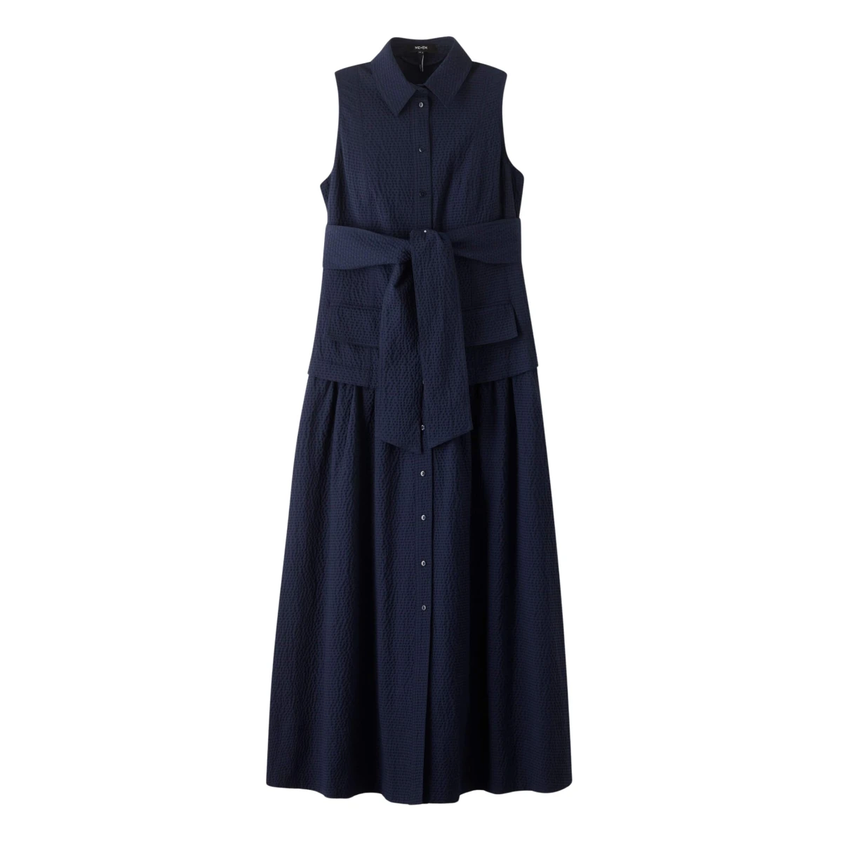 Seersucker Maxi Shirt Dress + Belt
Viscose + Cotton-Blend Seersucker - Image 1