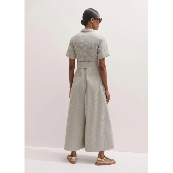Seersucker Stripe Cropped Jumpsuit + Belt
Textured Cotton - Image 5