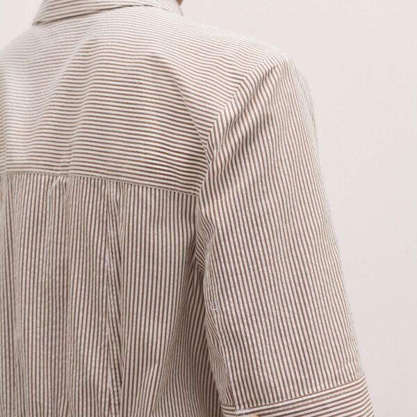 Seersucker Stripe Mini Shirt Dress + Belt
Textured Cotton - Image 6