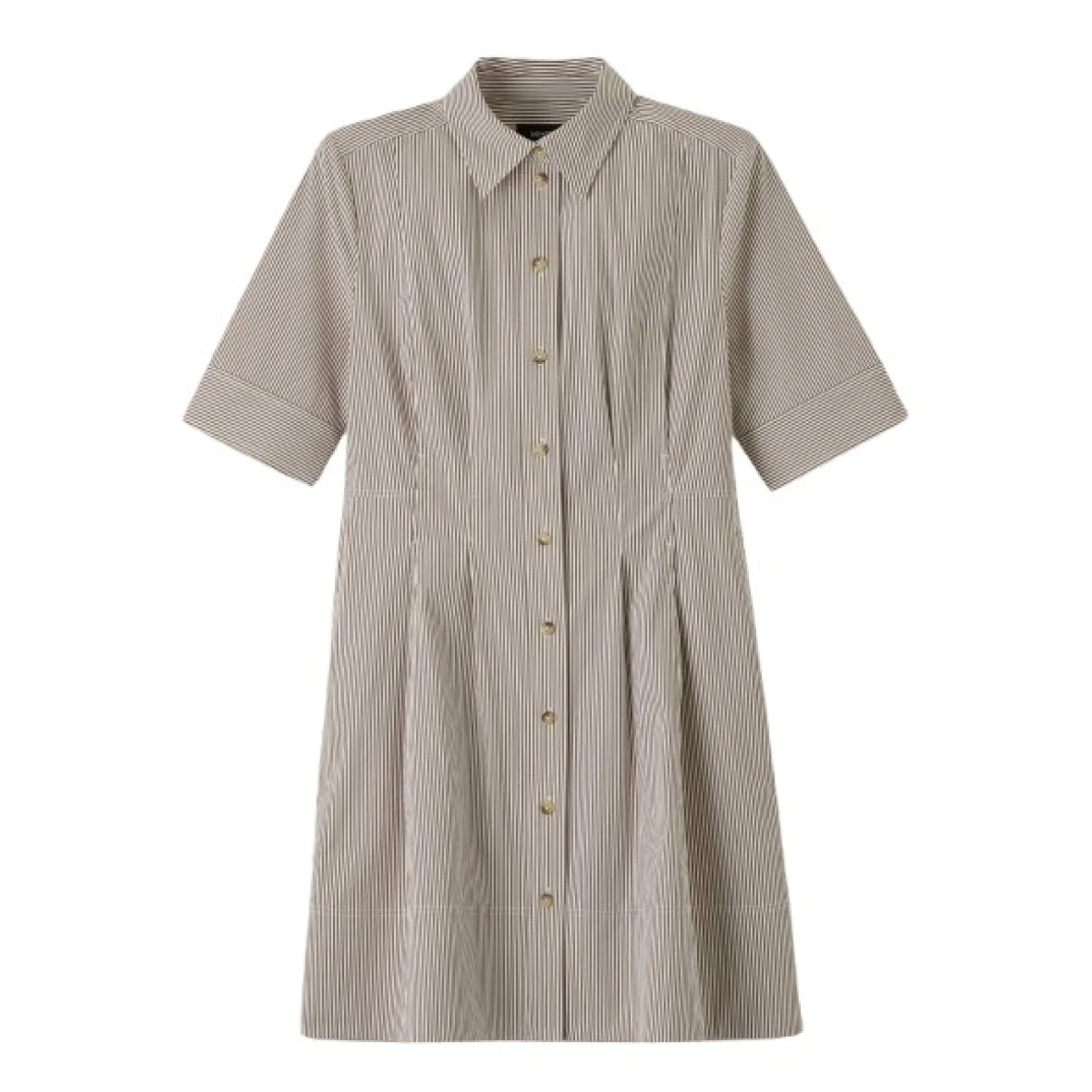 Seersucker Stripe Mini Shirt Dress + Belt
Textured Cotton - Image 1