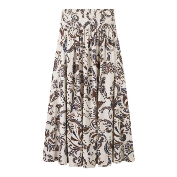 Silhouette Print Tiered Maxi Skirt
Printed Cotton Slub Jersey