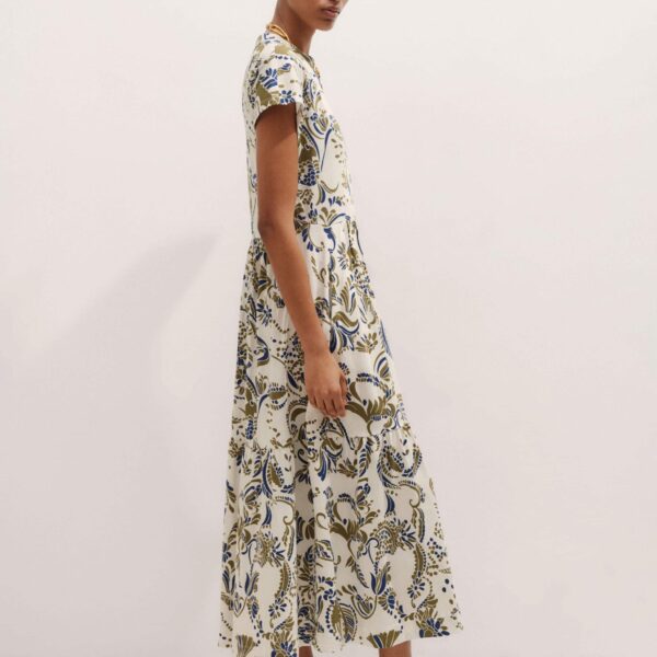 Silhouette Print Tiered Midi Dress
Printed Cotton Slub Jersey - Image 6