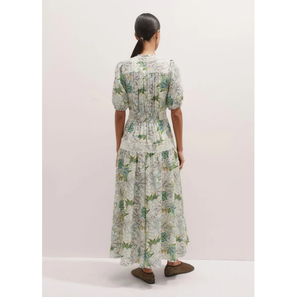 Me and Em Silk Delicate Paisley Print Maxi Dress
Matte Silk Dress, view 5