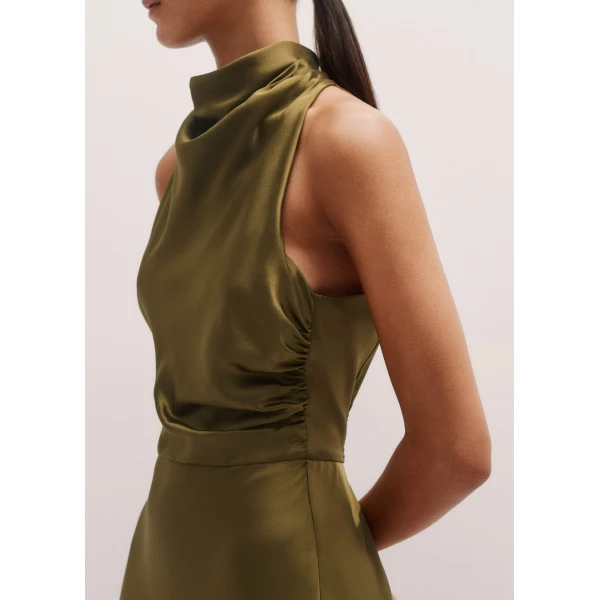 Me and Em Silk Draped Halterneck Maxi Dress
Silk Satin Dress, view 3