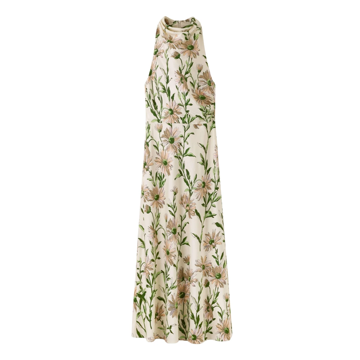 Silk Growing Daisy Print Halterneck Maxi Dress
Silk Satin - Image 1