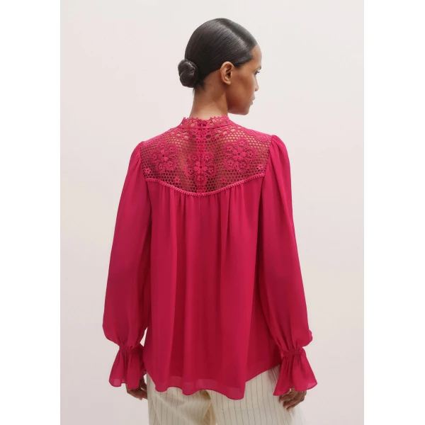 Me and Em Silk + Lace Long Sleeve Blouse
Matte Silk Top, view 5