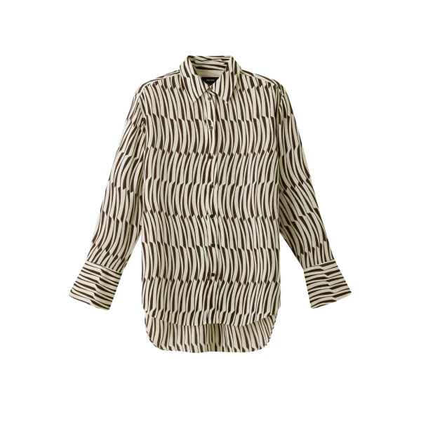 Silk Linear Keys Print Oversized Shirt
Matte Silk