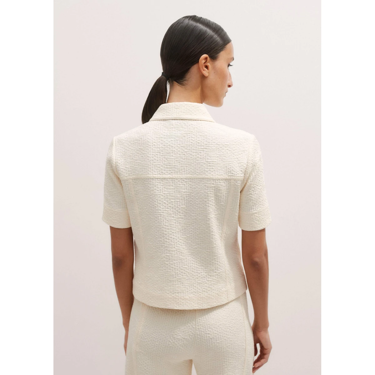 Textured Ponte Zip Front Top
Textured Ponte Jersey - Image 5