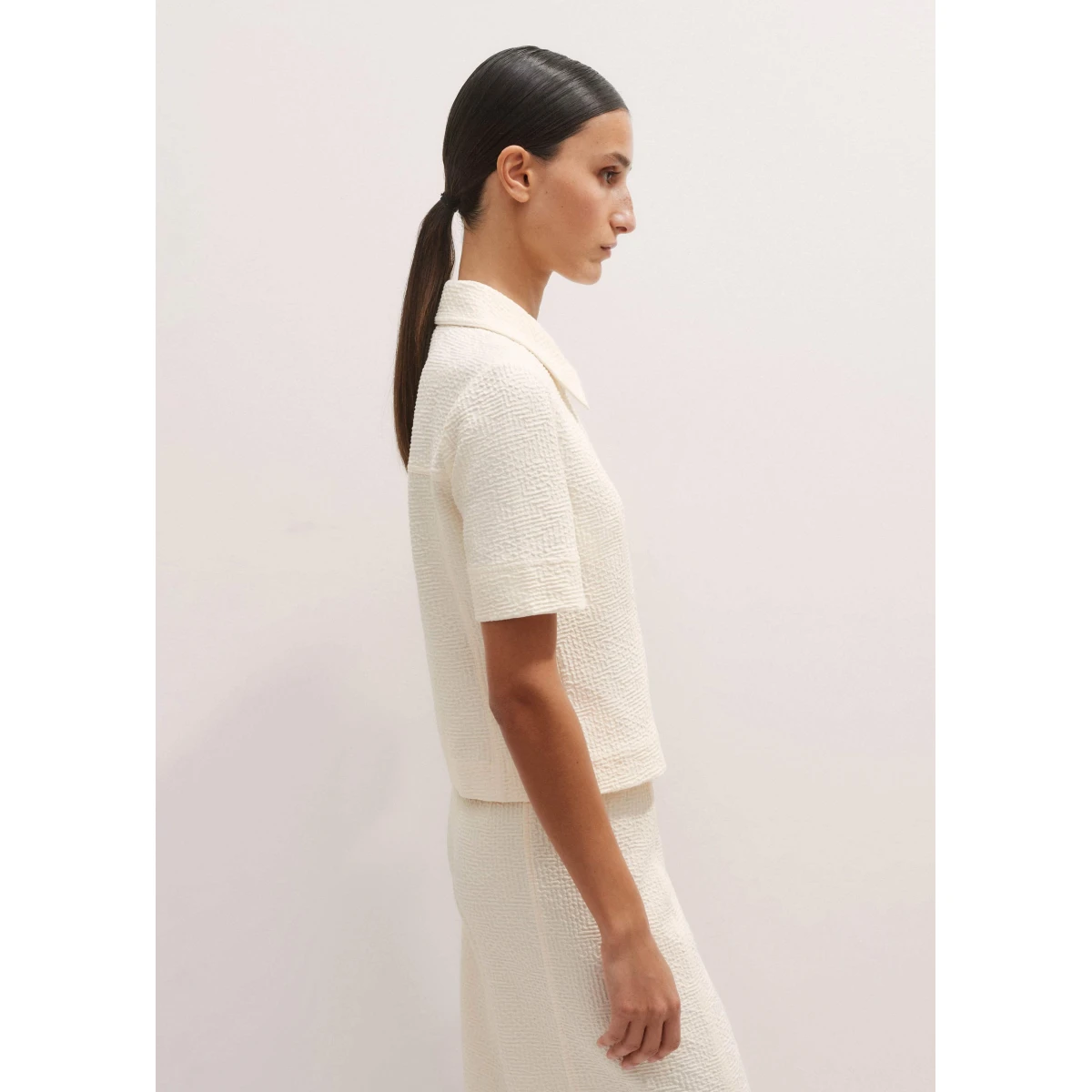 Textured Ponte Zip Front Top
Textured Ponte Jersey - Image 6