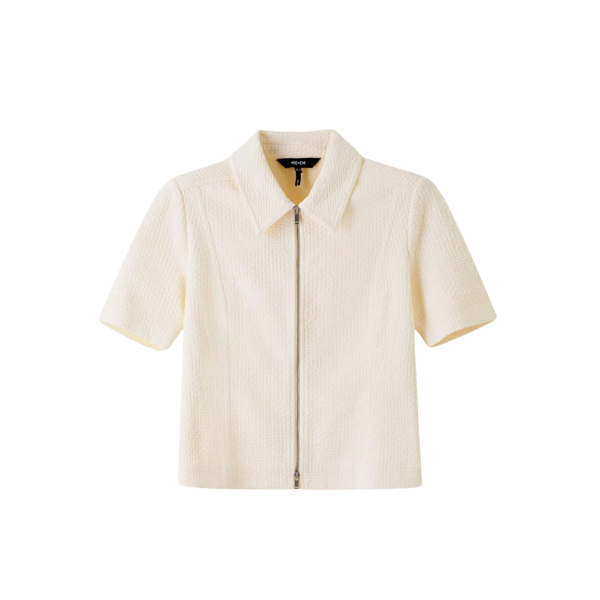 Textured Ponte Zip Front Top
Textured Ponte Jersey - Image 1