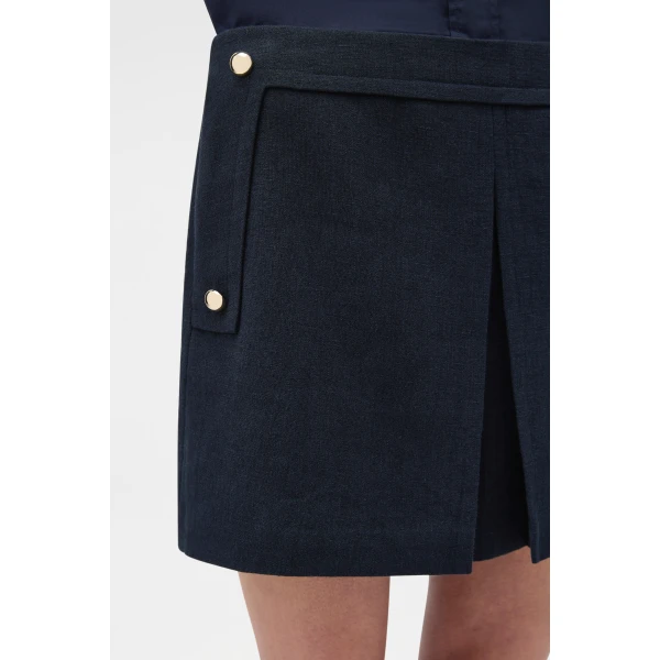 Oroton Button Detail Mini Skirt, view 4