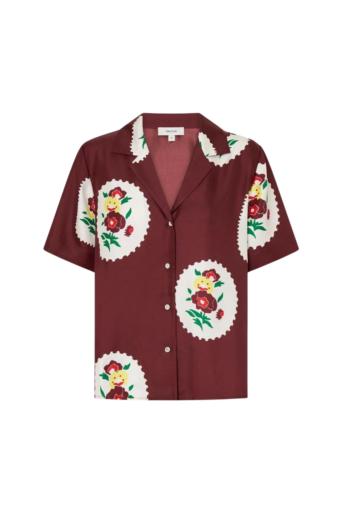 Oroton-Folk-Doilie-Camp-Shirt38371_nobg Oroton Tops luxury Clothing from Coveti Marketplace