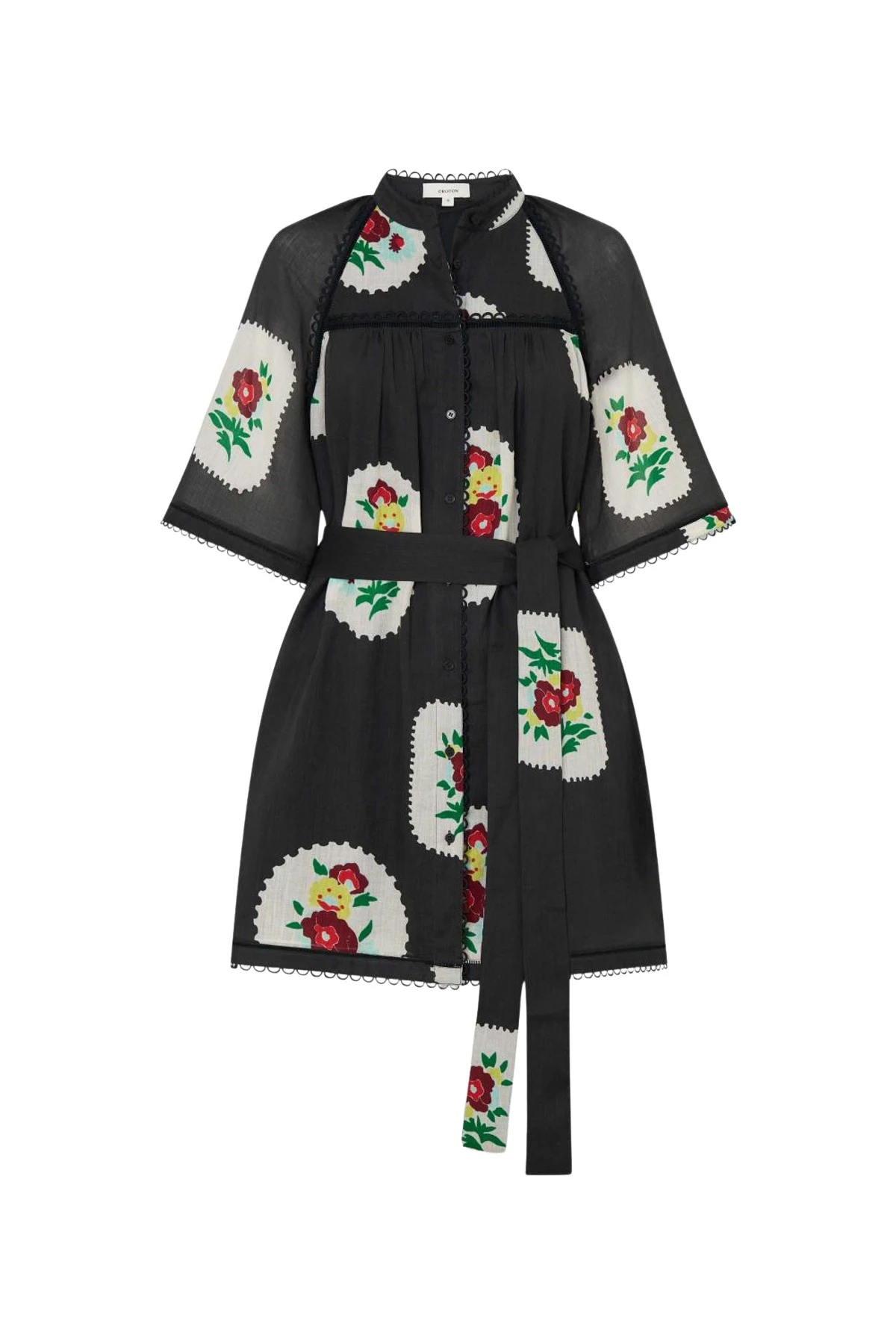Oroton-Folk-Doilie-Print-Smock-Dress59359_nobg Oroton Dresses luxury Clothing from Coveti Marketplace