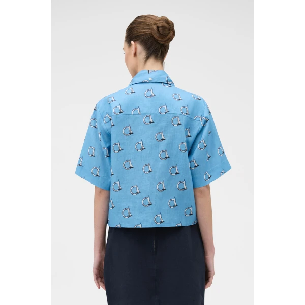 Marine Yacht Tie Neck Shirt