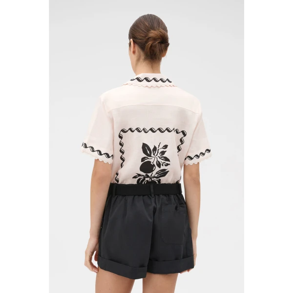 Stencil Print Camp Shirt