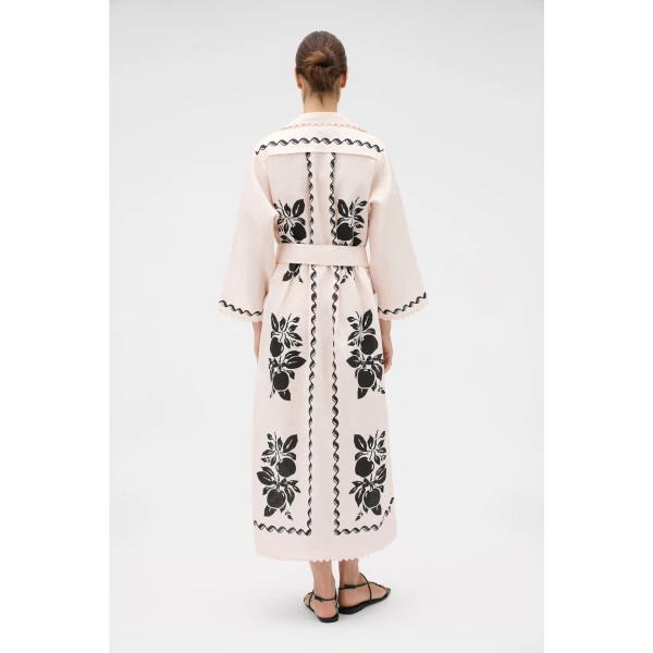 Stencil Print Long Tunic Dress