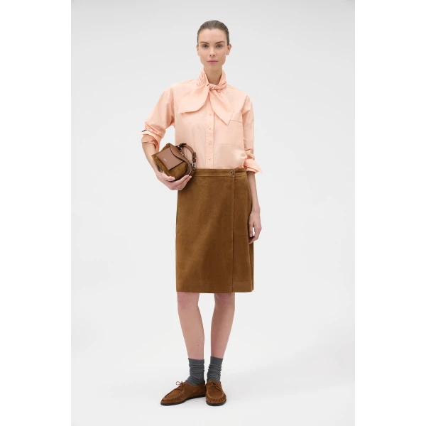 Suede Wrap Skirt