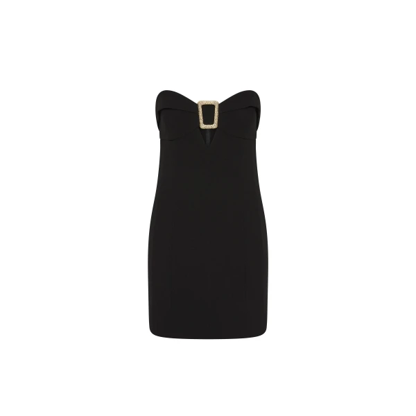 Rebecca Vallance Black Dreses The Altair Mini Dress in black reimagines the perfect little black dress with a modern twist. Tailored from bonded crepe