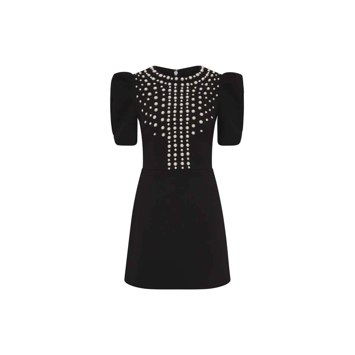 Rebecca Vallance Black Dreses The Pearly Mini Dress exudes timeless elegance and classic style. Tailored from bonded crepe