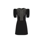 Rebecca Vallance Black Dreses The Pearly Mini Dress exudes timeless elegance and classic style. Tailored from bonded crepe