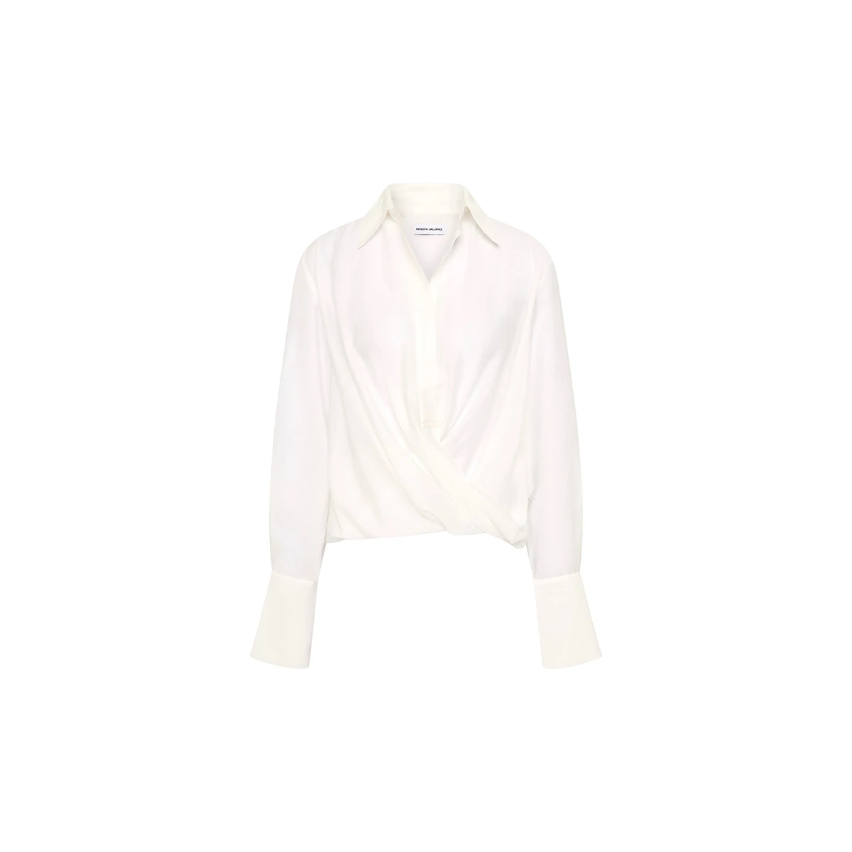 Rebecca Vallance White Tops The Noor Top in ivory embodies refined elegance and timeless sophistication. It features a chic twist-detail front