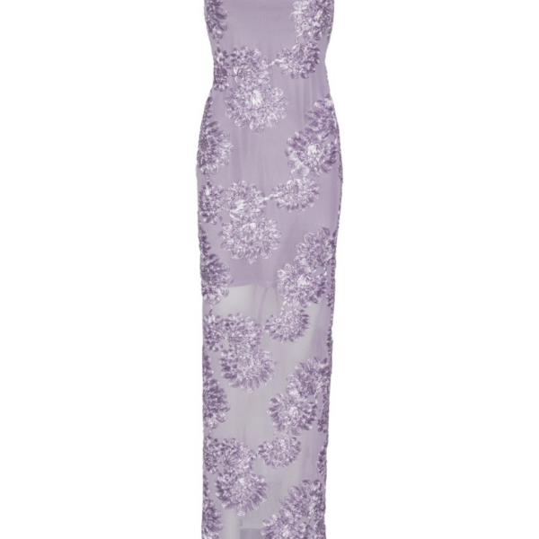 3D Mesh Maxi Dress Purple