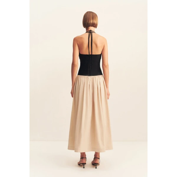 Black contrast panelled bodice