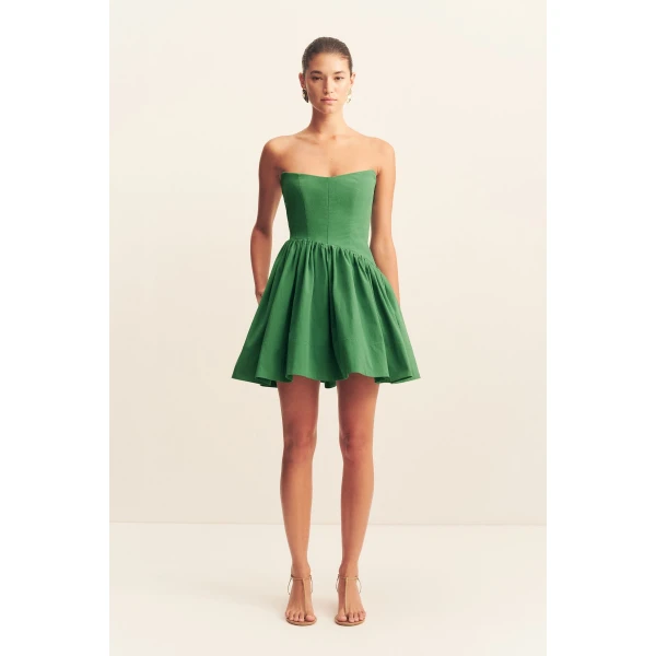 Campbell Strapless Mini Dress - Abundant Green - Image 2