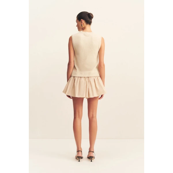 Gathered tiered mini skirt