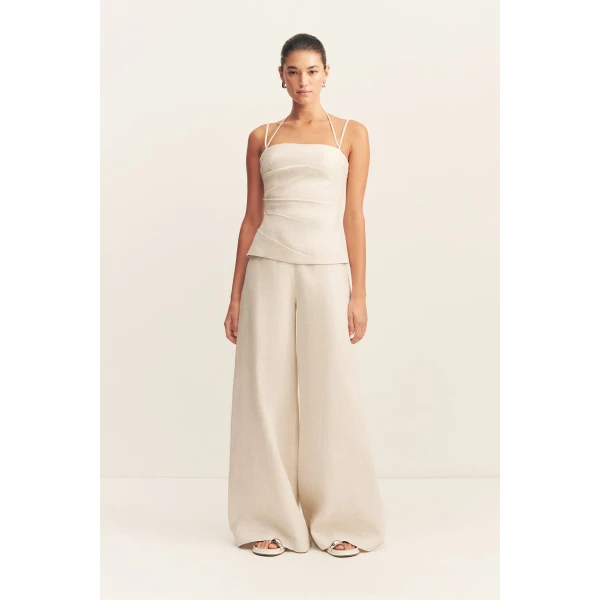 Elliot Double Strap Draped Top - Parchment - Image 2