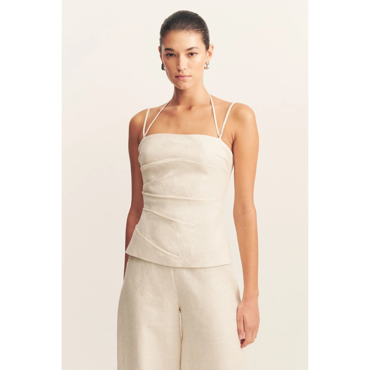 Textured linen suiting
