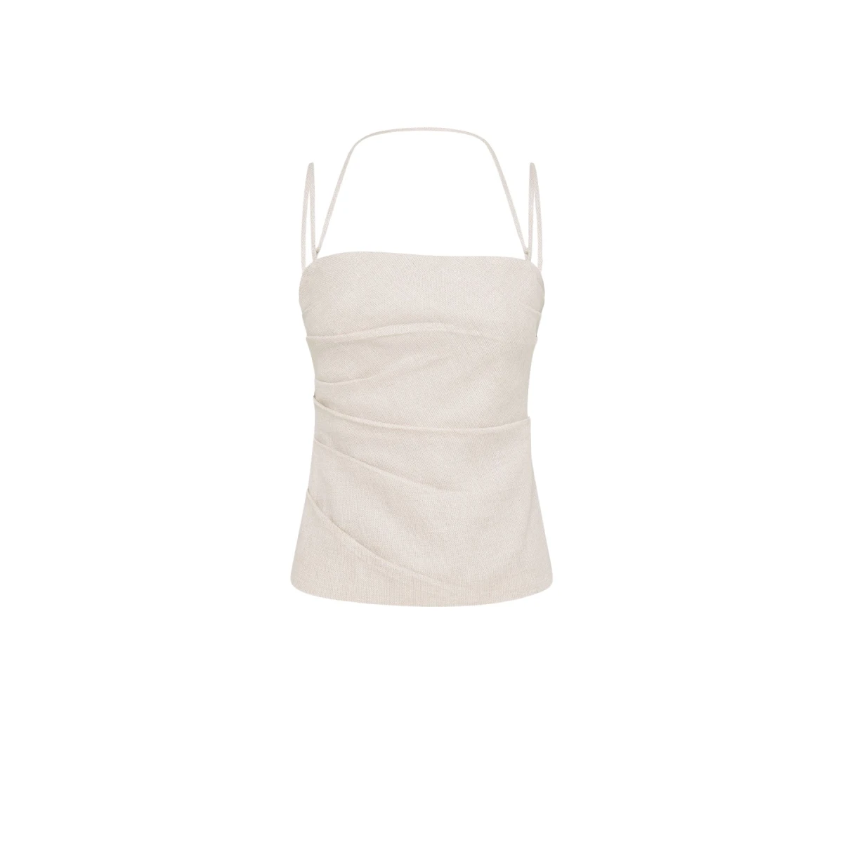 Elliot Double Strap Draped Top - Parchment - Image 1
