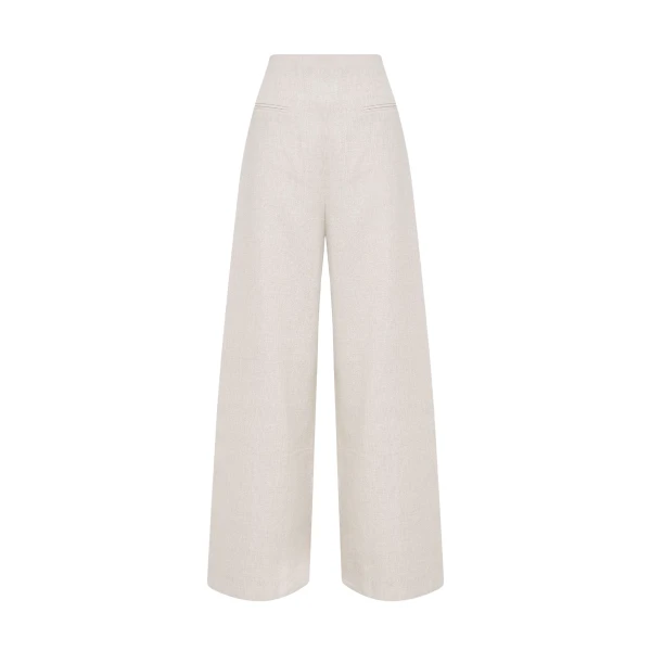 Elliot High Waisted Wide Leg Pant - Parchment