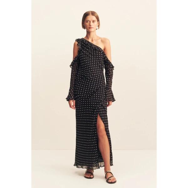 Houston Long Sleeve Ruffle Maxi Dress - Image 2