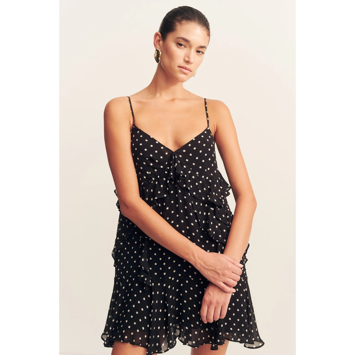 Noir polka dot print