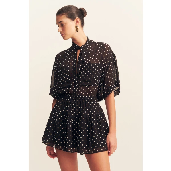 Noir polka dot print