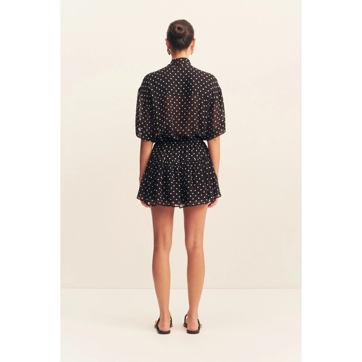 Gathered tiered mini skirt