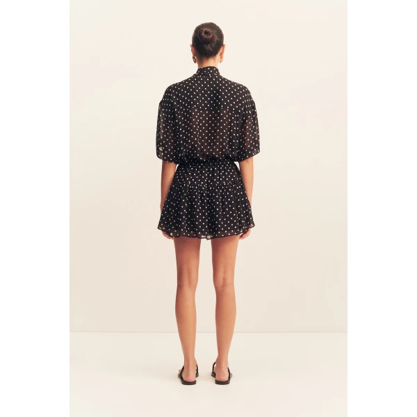 Gathered tiered mini skirt