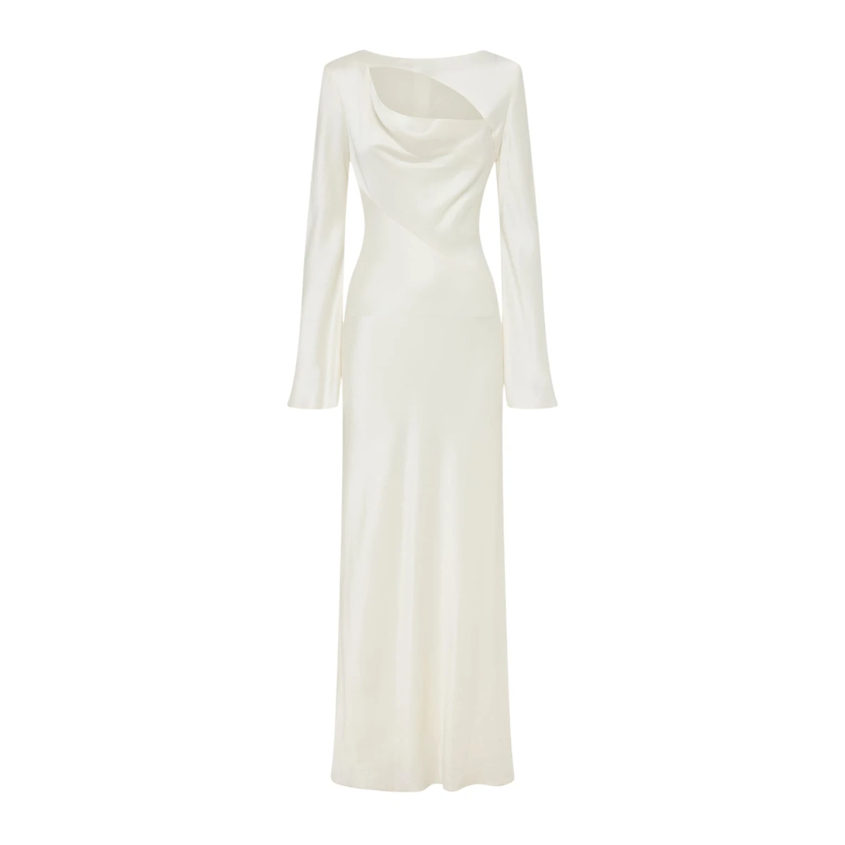 Huxley Long Sleeve Cowl Maxi Dress - Vanilla - Image 1